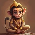 cute cartoon of lord hanuman