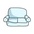 Cute cartoon lounge couch for household furniture vector clipart. Home decor living room seat sofa for life comfort