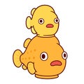Cute cartoon lumpfish drawing Royalty Free Stock Photo