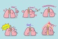 Cute cartoon lung set