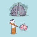 Cute cartoon lung