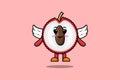 Cute cartoon Lychee character wearing wings