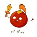 Cute cartoon Mars