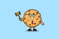 Cute cartoon mascot character wise judge Biscuits