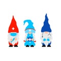 Cute cartoon Medical gnomes. Funny nurse and doctors characters . Vector template for banner, poster, greeting card, t
