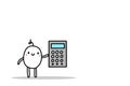 Cute cartoon men holding big calculator hand drawn illustration. Vector minimalism Royalty Free Stock Photo