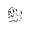 Cute cartoon monkey character with an angry expression Royalty Free Stock Photo