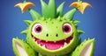 Cute Cartoon Monster with Big Eyes and Smile