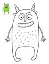 Cute cartoon Monster coloring page