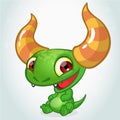 Cute cartoon monster dragon