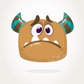 Cute cartoon monster. Upset flying monster emotion. Halloween vector illustration. Royalty Free Stock Photo