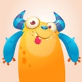 Cute cartoon monster. Vector bigfoot character. Halloween design.