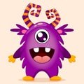 Cute cartoon monster with wings Royalty Free Stock Photo