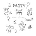 Cute cartoon monsters halloween Royalty Free Stock Photo