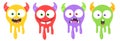 Cute cartoon Monsters. Set of cartoon monsters: goblin or troll, cyclops, ghost, monsters and aliens. Halloween Royalty Free Stock Photo