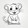 Joyful Cartoon Mouse Illustration On Gray Background