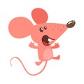 Cute cartoon mouse dancing. Vector illustration isolated. Royalty Free Stock Photo