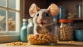 cute cartoon mouse expression hungry character funny cereal adorable humor expression Royalty Free Stock Photo