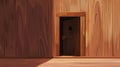 A cute cartoon mouse hole house in a baseboard background. A close up of a tiny entryway for a lodger in a plinth