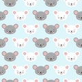 Cute cartoon mouse seamless vector pattern background illustration Royalty Free Stock Photo
