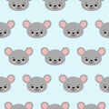 Cute cartoon mouse seamless vector pattern background illustration Royalty Free Stock Photo