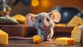 Cute cartoon mouse small cheese food friendly design creativity mammal cute fun animal character little adorable