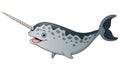 Cute cartoon narwhal