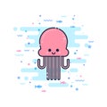 Cute cartoon octopus character