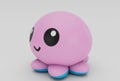 cute Cartoon Octopus Toy minimal 3d illustration on white background