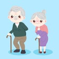 Cute cartoon old couple Royalty Free Stock Photo