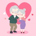 Cute cartoon old couple Royalty Free Stock Photo