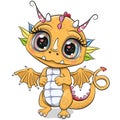 Orange Baby Dragon isolated on a white background