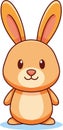 Cute Cartoon Orange Rabbit Illustration Royalty Free Stock Photo
