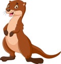 A Cute cartoon otter posing