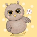 Cute cartoon owl with big eyes. Royalty Free Stock Photo