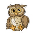 Cute cartoon owl.Bird knowledge. Royalty Free Stock Photo