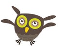 Cute cartoon owl flying