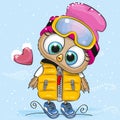 Cartoon Owl in a hat and coat Royalty Free Stock Photo