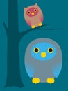 Cute cartoon owls