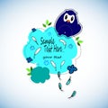 Cute cartoon owls set for baby showers, birthdays and invitation designs Royalty Free Stock Photo