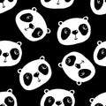 Cute Cartoon Panda Face Seamless Pattern vector Royalty Free Stock Photo