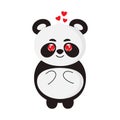 Cute cartoon panda with hearts. Royalty Free Stock Photo