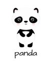 Cute cartoon panda isolated on white background Royalty Free Stock Photo