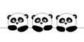 Cute cartoon pandas