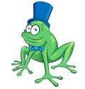 Cute cartoon party frog mascot