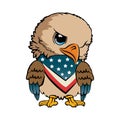 Cute cartoon patriotic eagle. Vector stock illustration. Royalty Free Stock Photo