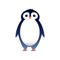 Cute cartoon penguin vector illustration with orange feet and beak Royalty Free Stock Photo