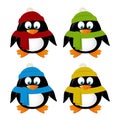 Cute cartoon penguins isolated Royalty Free Stock Photo
