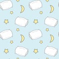 Cute cartoon pillow seamless pattern illustration for kids