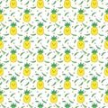 Cute cartoon pineapples pattern